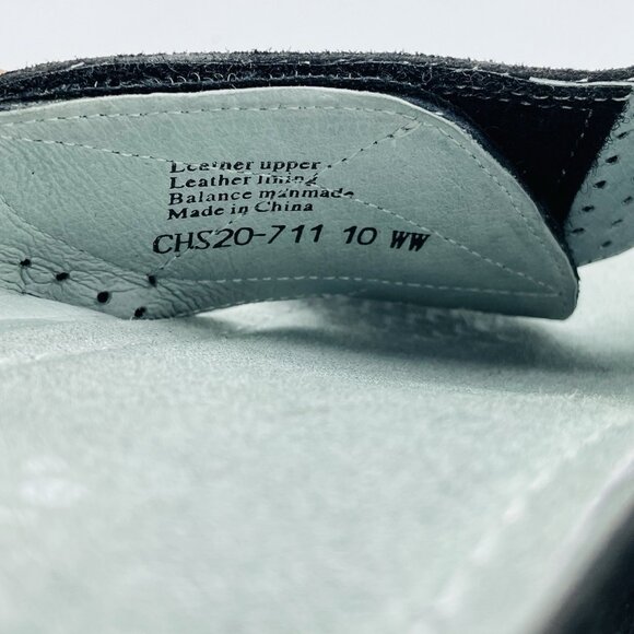 David Tate Shoes Womens 10 WW Wide Black Suede Leather Laser Cut Wedge Sandals - Picture 10 of 12